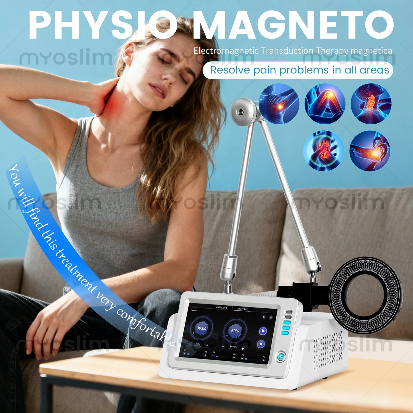 MYOSLIM Physio Magneto Therapy PEMF Device For Pain Relief