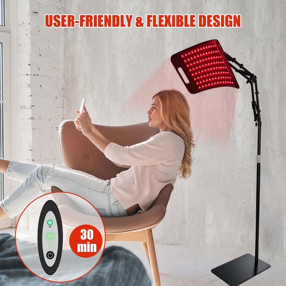 Red Light Therapy Lamp for Face and Body with Stand