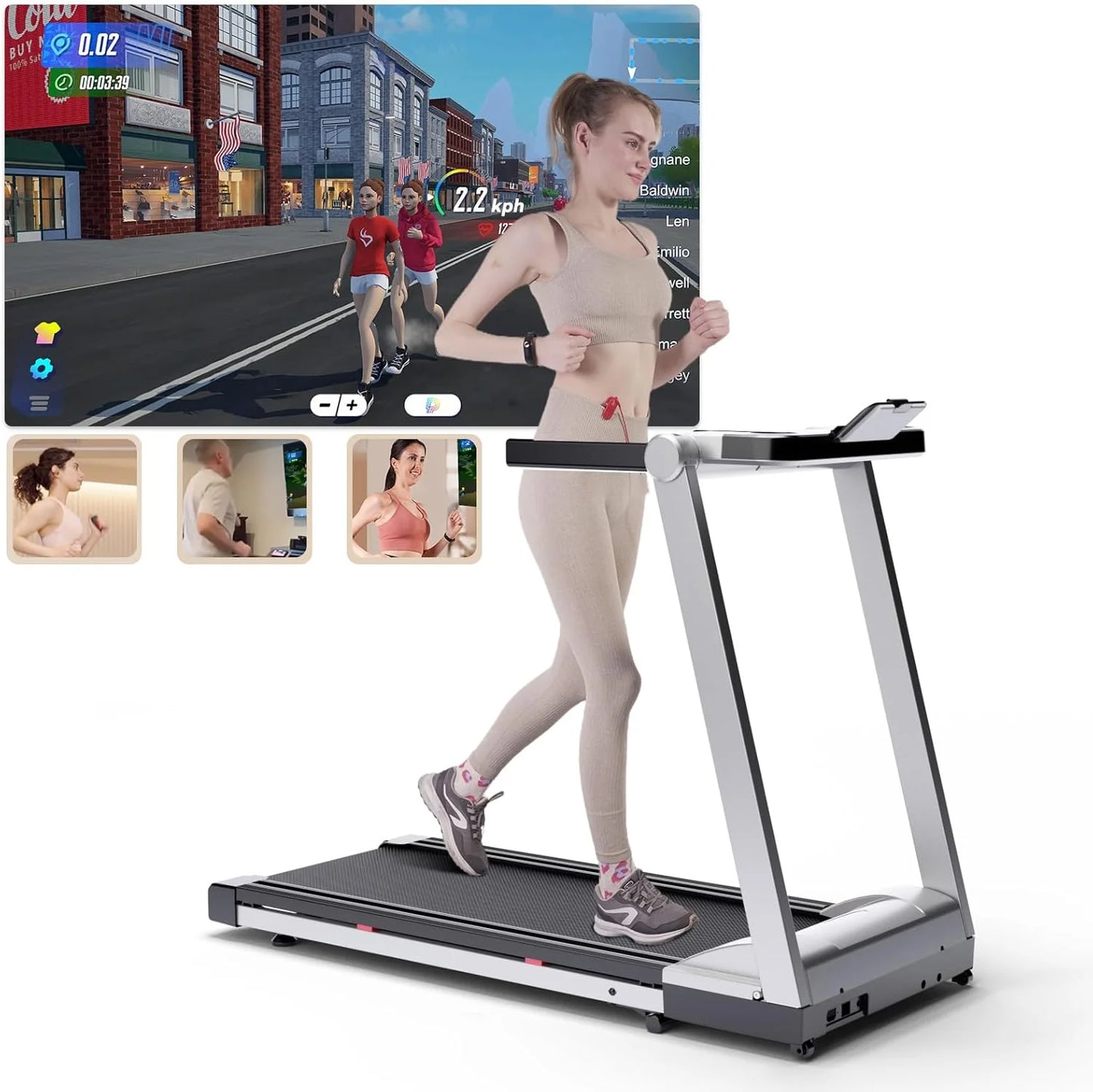 Superun Foldable Treadmill 3.5HP, 6 Percent Incline, 350lb Capacity, Bluetooth