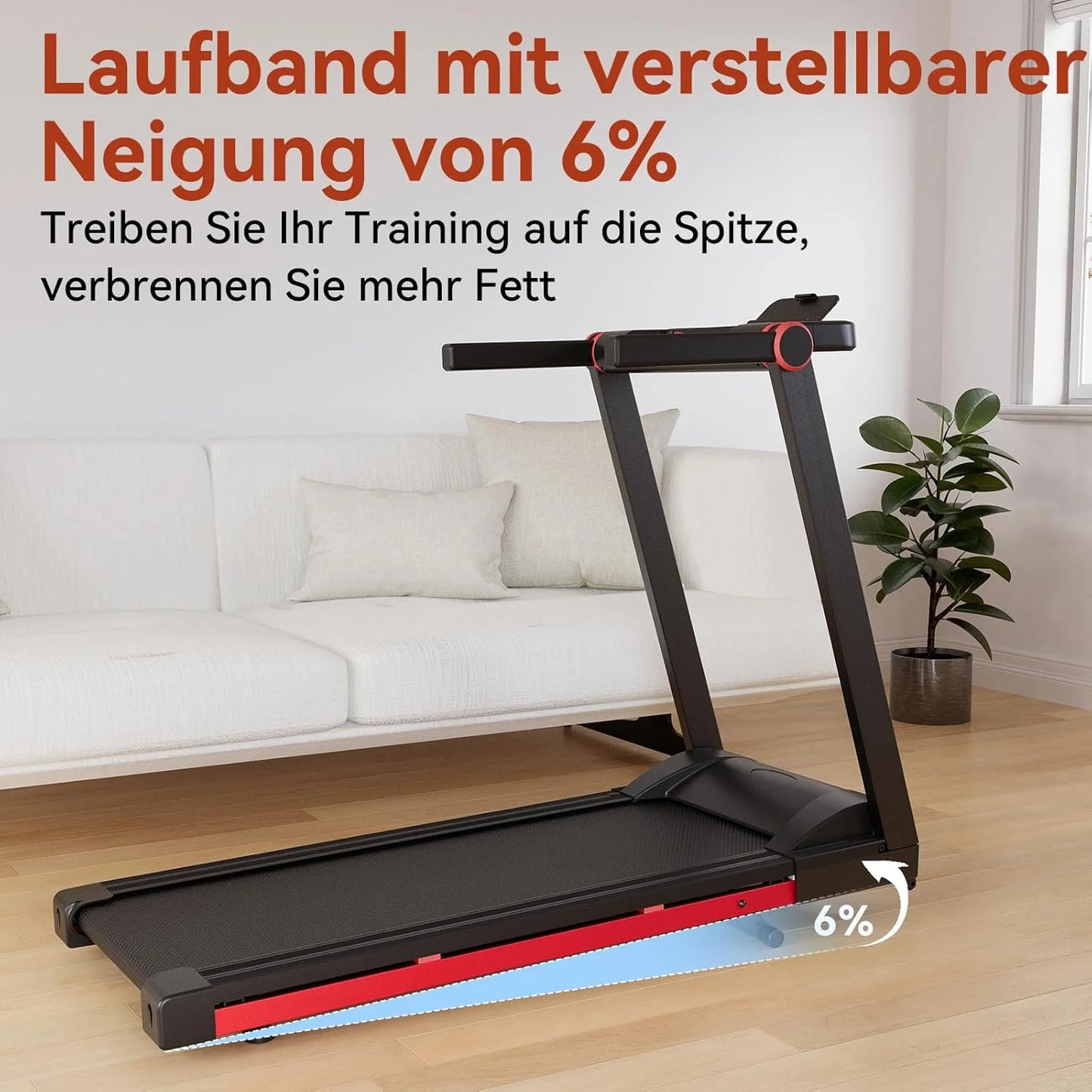 Superun Foldable Treadmill 3.5HP, 6 Percent Incline, 350lb Capacity, Bluetooth