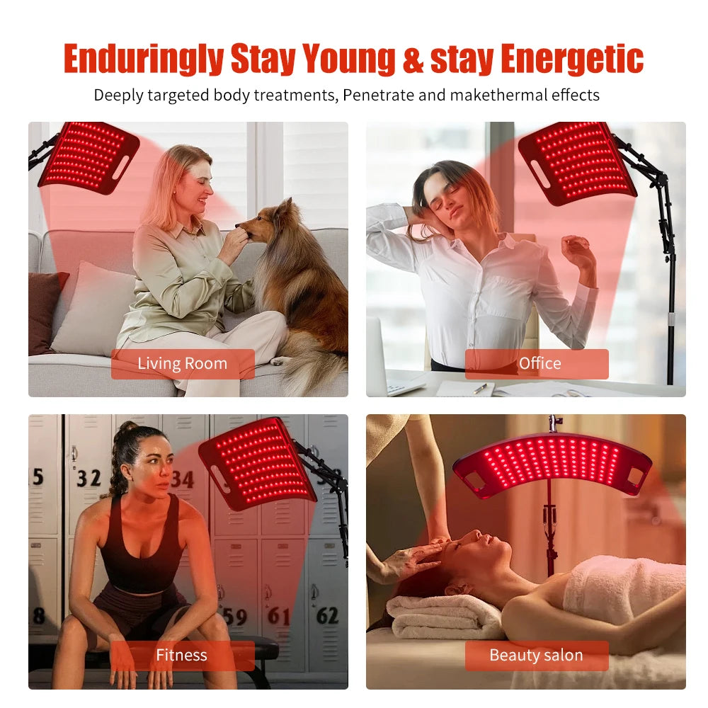 Red Light Therapy Lamp for Face and Body with Stand